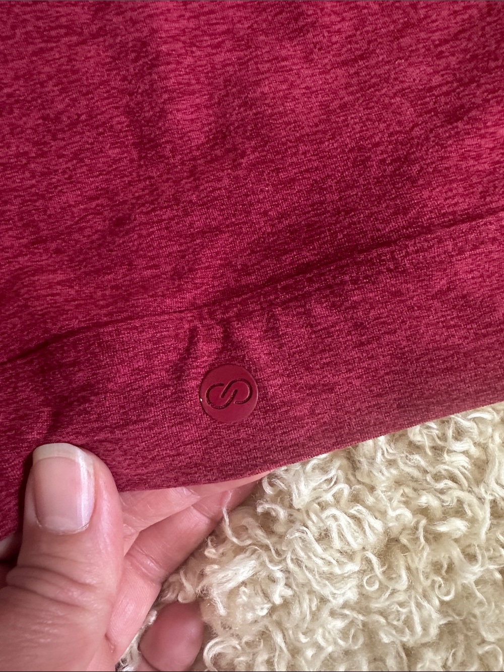 Calla Women's Burgundy Yoga Set - Crop Sports Bra L & High-Waist Leggings L - Picture 3 of 4